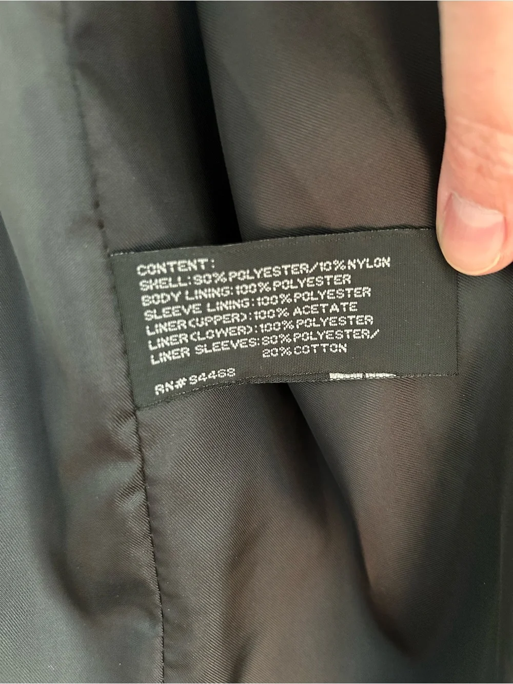 Clairborne Men’s black jacket trench coat w removable zip in liner men’s size 42